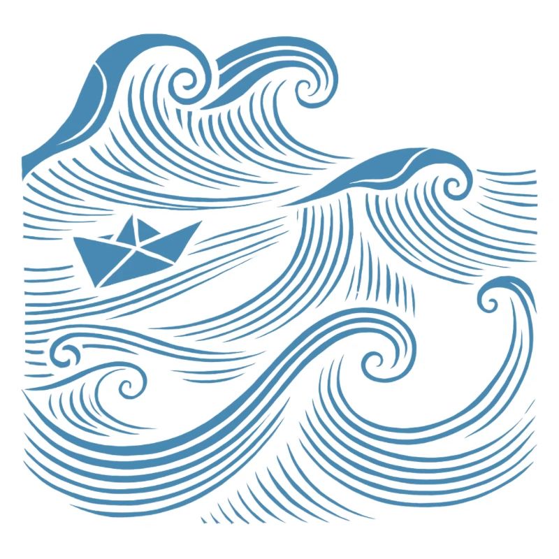 Vagues de navire Navigation en mer
