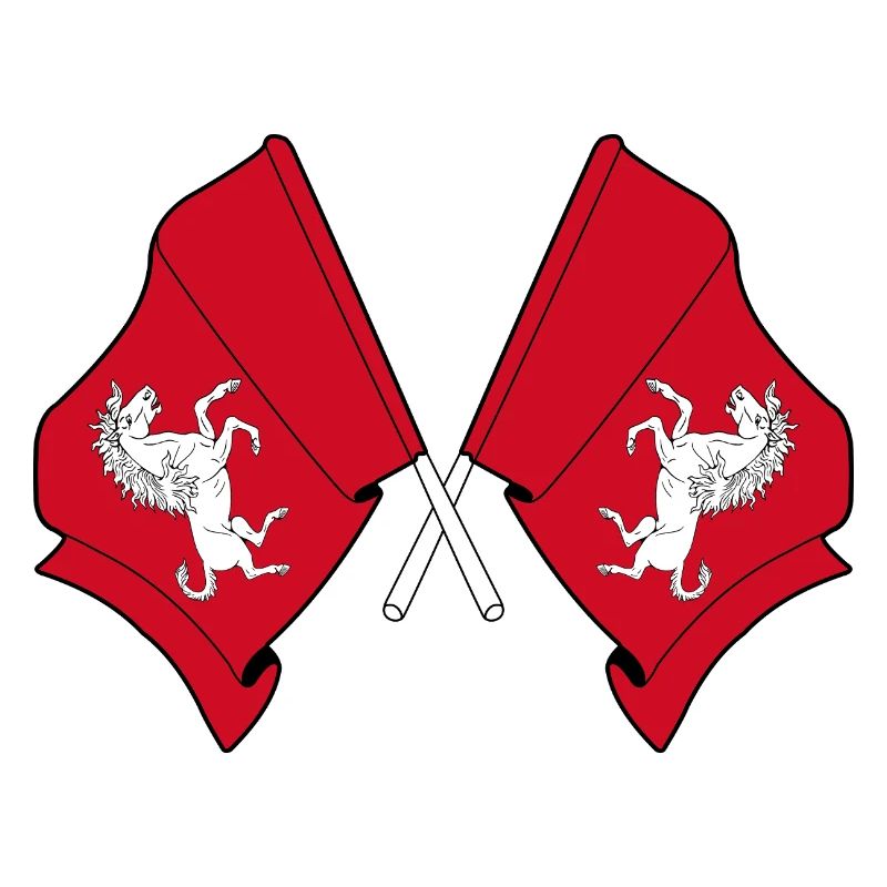 Deux drapeaux croisés Kent