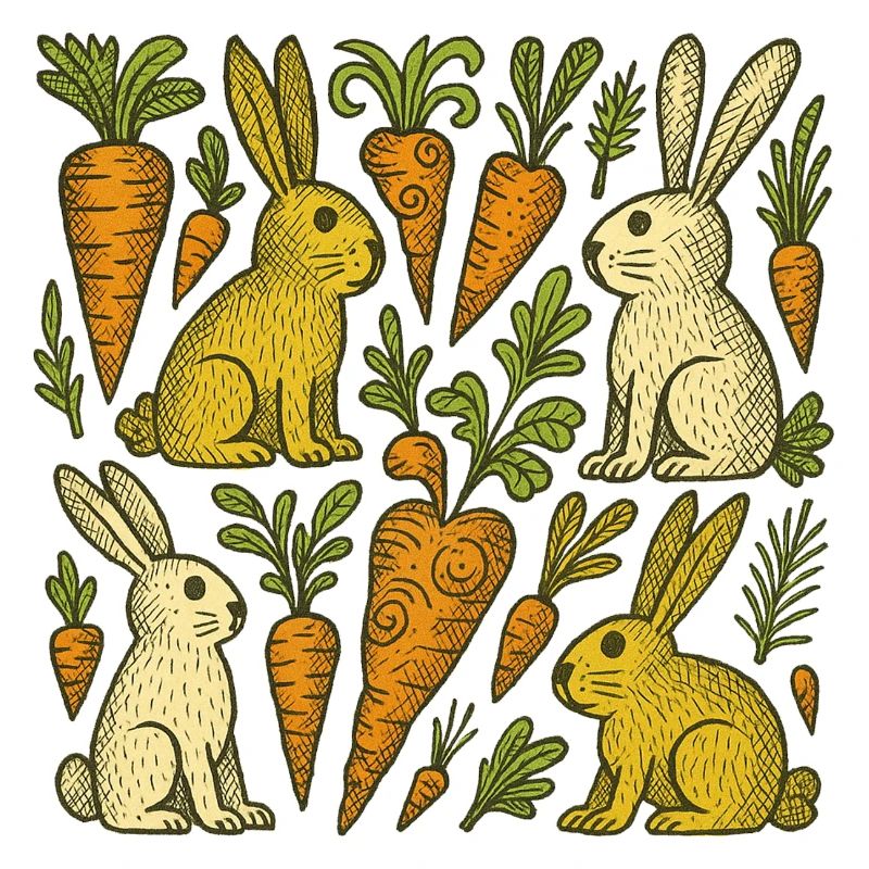 Karottengartenhasen-Illustration