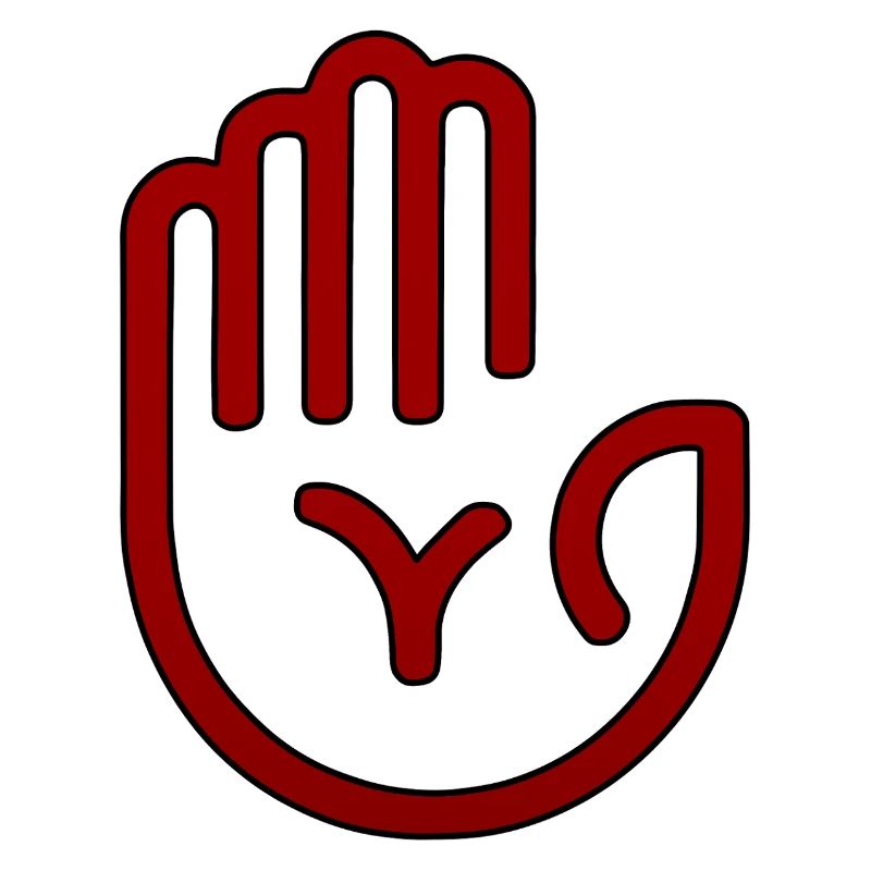 Red Minimal Handprint