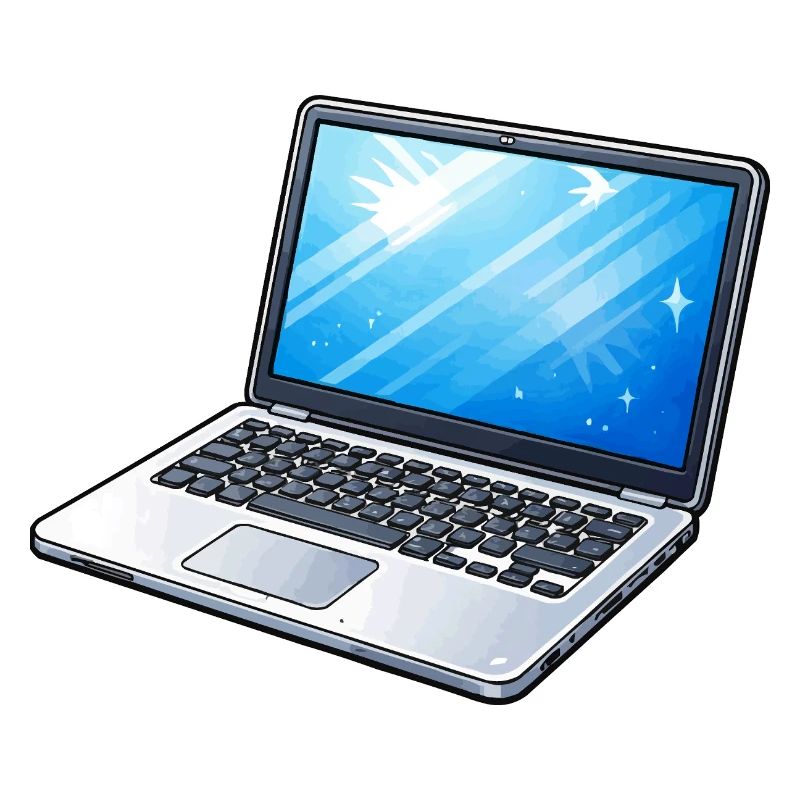 Laptop Light Blue Neon
