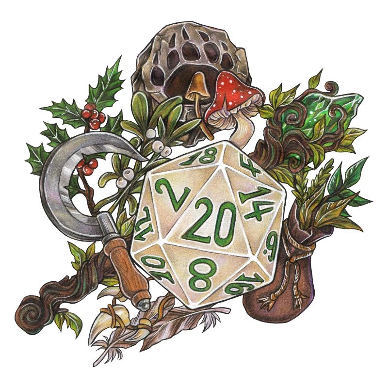 Rollenspiel Tabletop D20 Würfel Geschenk Druide