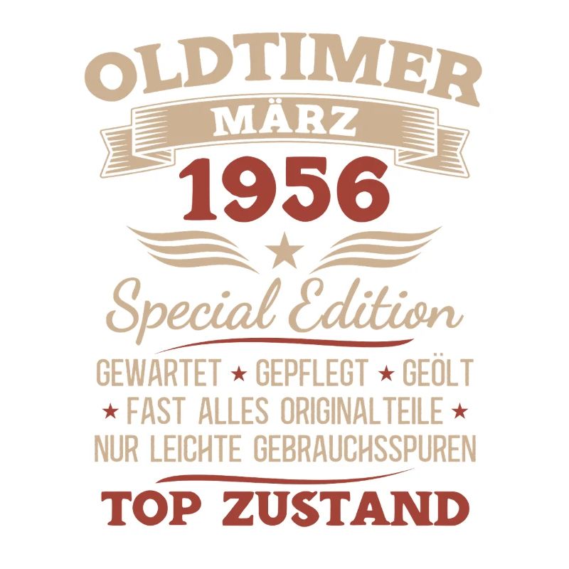 70. Geburtstag Geschenk Mann Oldtimer März 1956