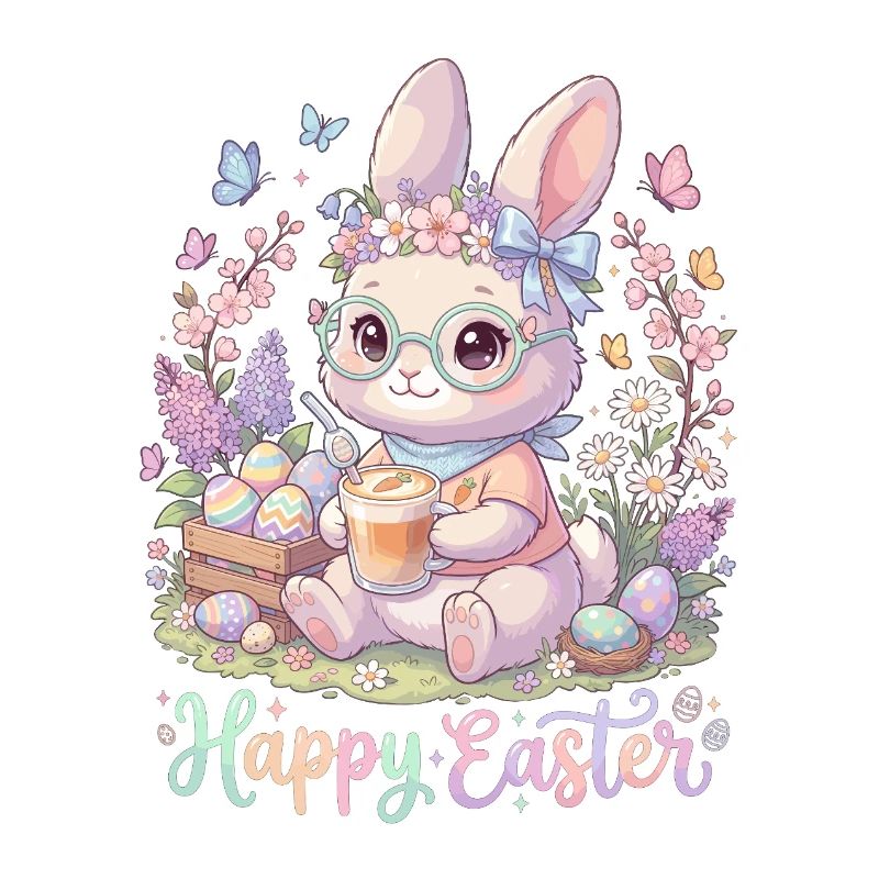 Pastel Bunny Easter Magic "Happy Easter"