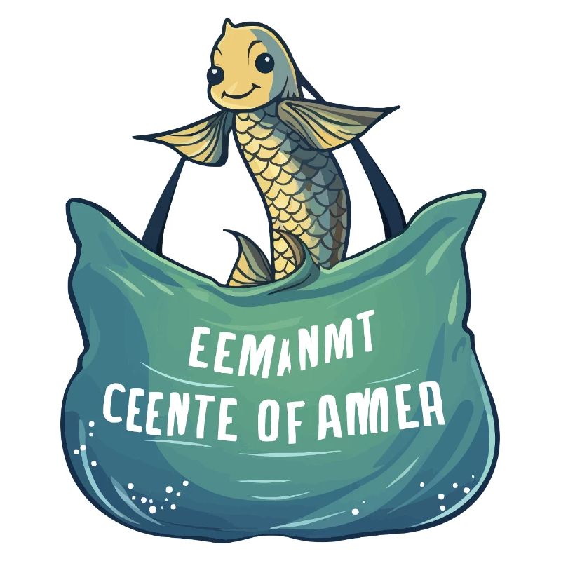 Poisson de mer joyeux avec bannière de vagues