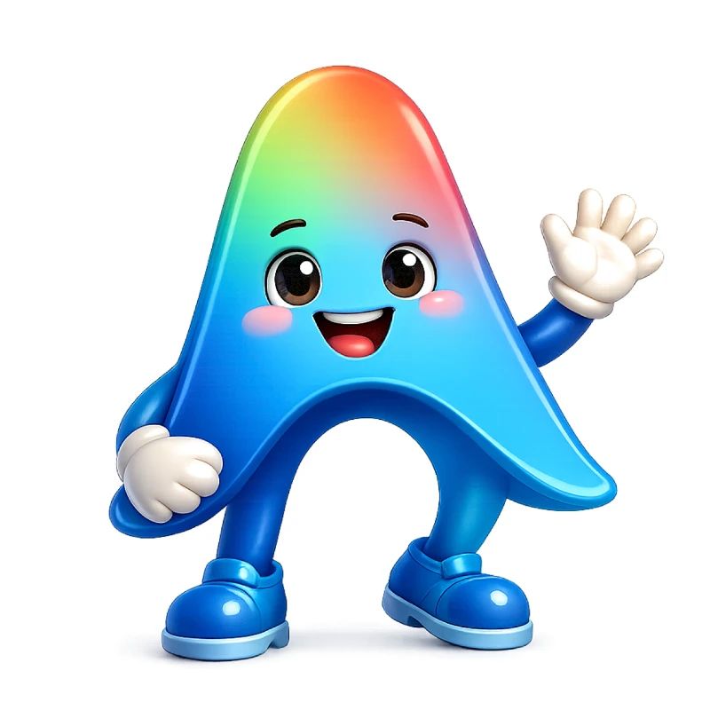 Cute Rainbow Mascot Sticker Antigravity