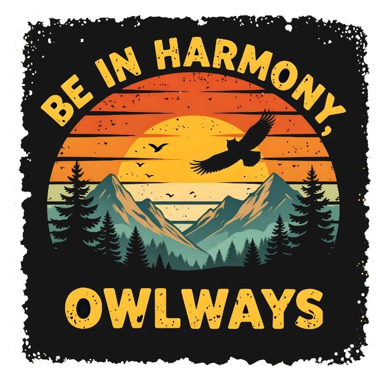 Harmonie de la chouette au coucher du soleil