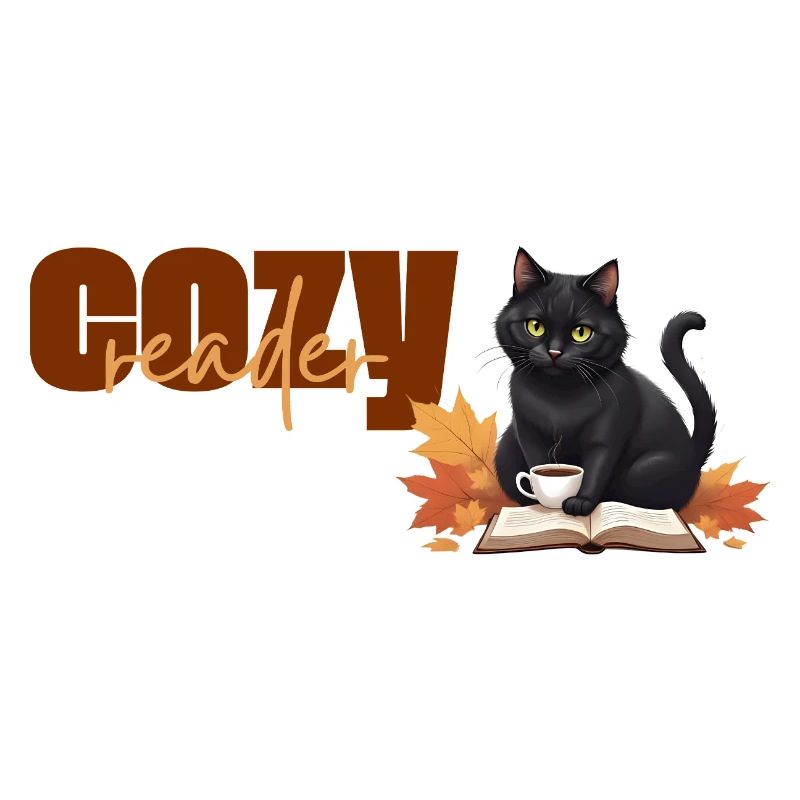 Cozy reader - Thème de lecture chat automnal
