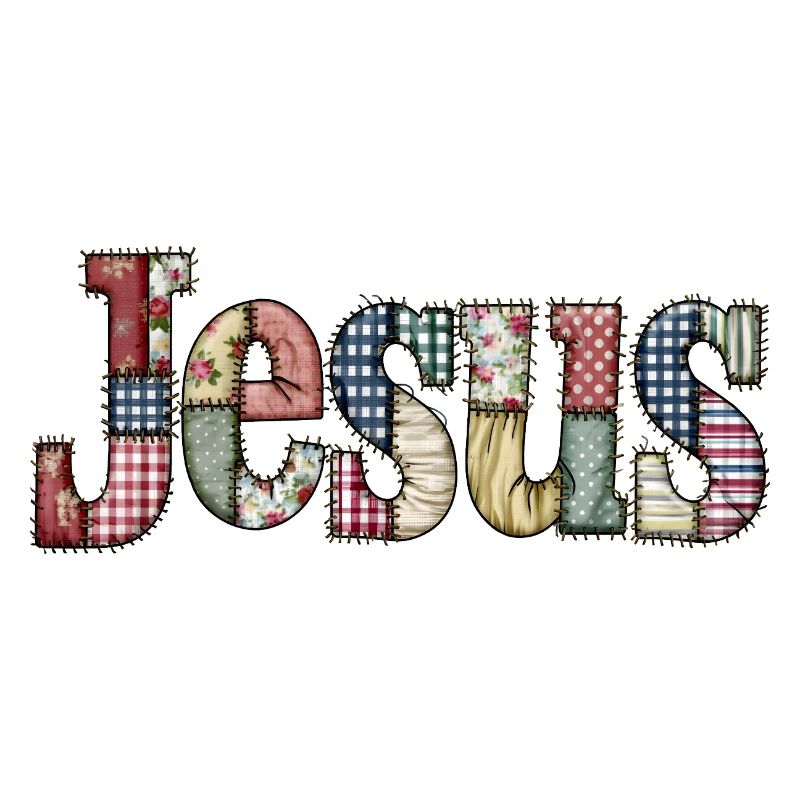 Lettrage Jésus en patchwork
