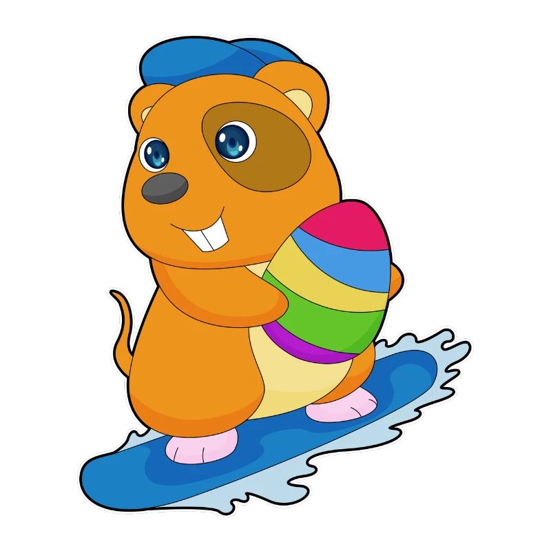 Hamster Ostern Snowboard