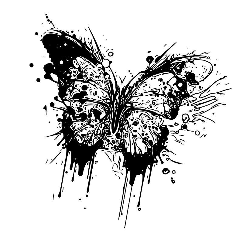 Tattoo Tinte Splash Schmetterling