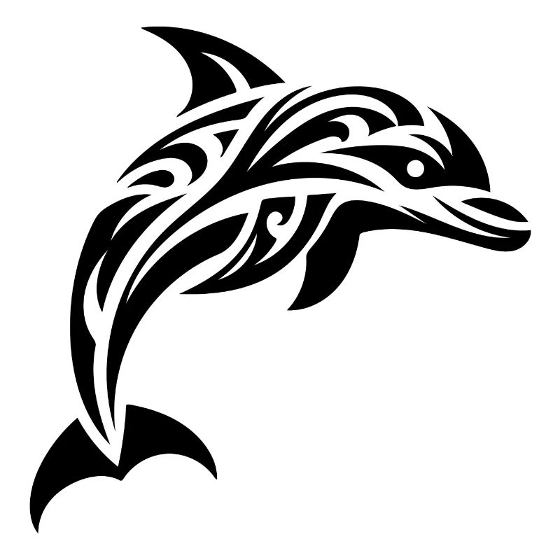 Springender süßer Tattoo Delfin