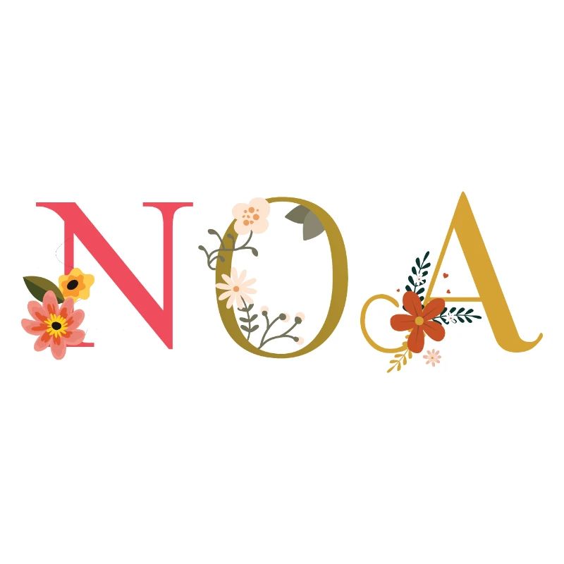 NOA Name Decorated with Flowers