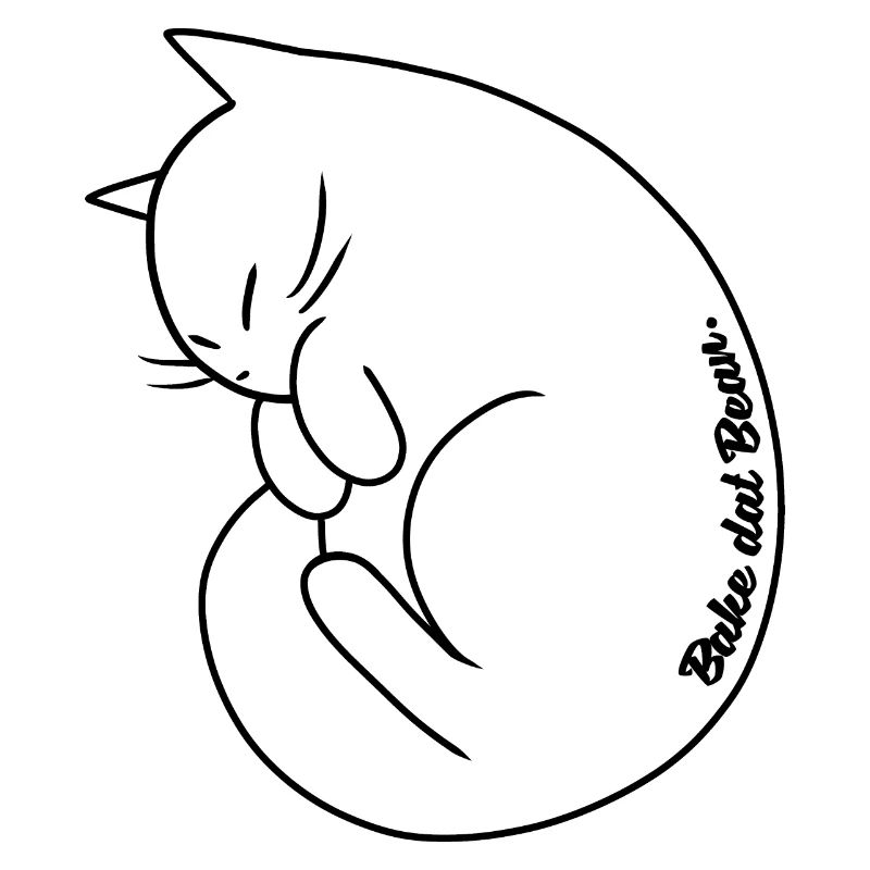Bake dat Bean | Mignon chat recroquevillé