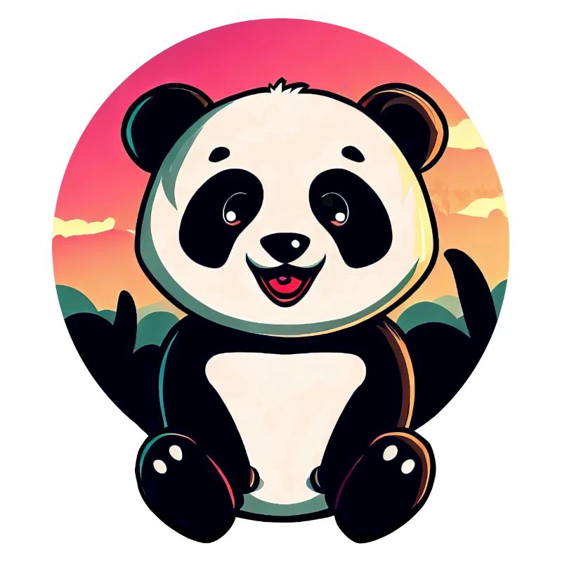 Süßer Panda Sunset Design