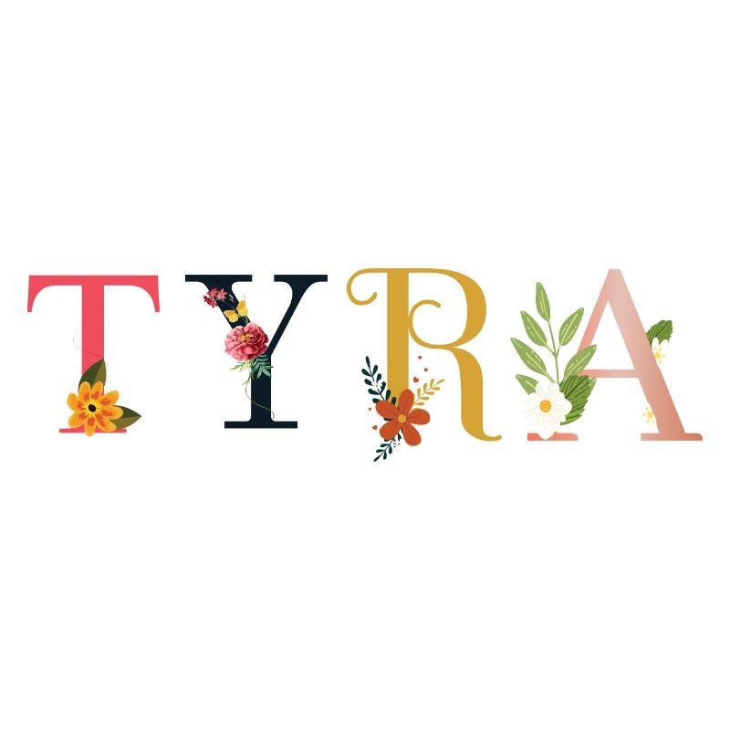 TYRA Nom Orné de Fleurs