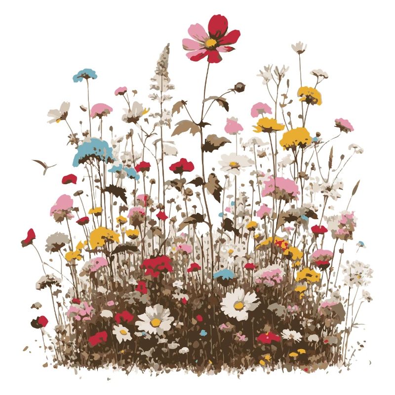 fragrant colorful flower meadow spring blossoms herbs