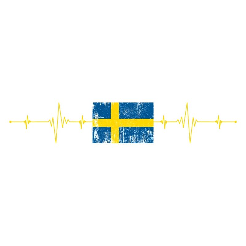 Drapeau de la Suède Heartbeat
