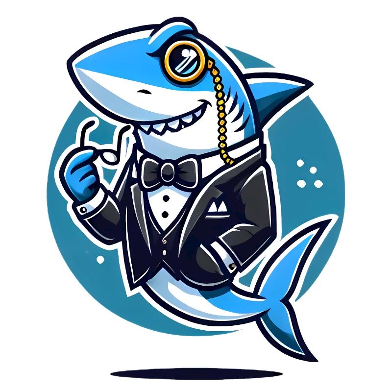 Classy Shark in Tuxedo Vector Design