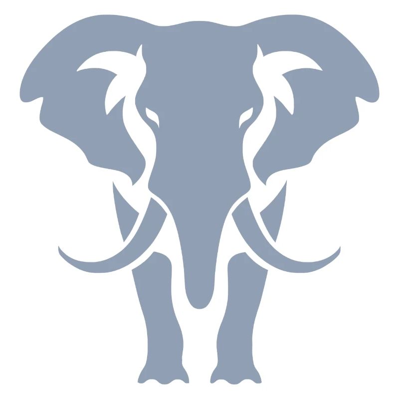 Elefant Silhouette Weiß Logo