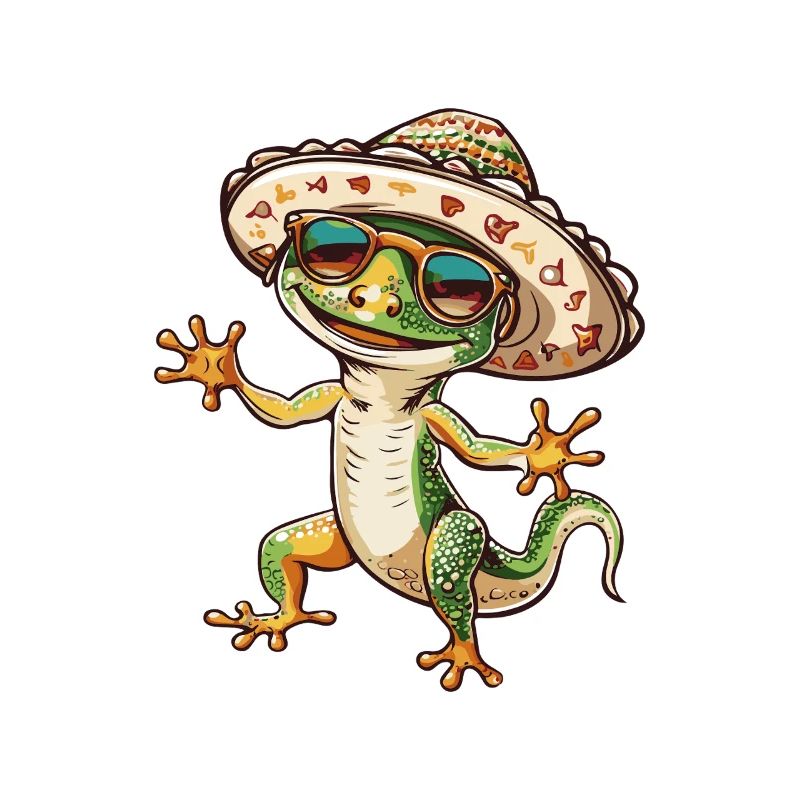 Echse Comic Lustig Sombrero