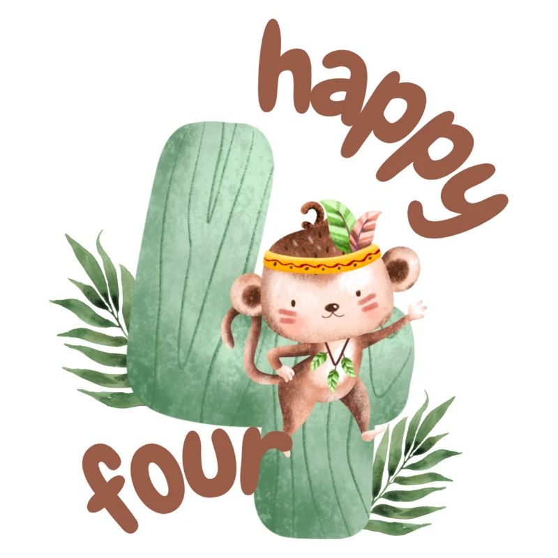 Happy Four Affe Safari