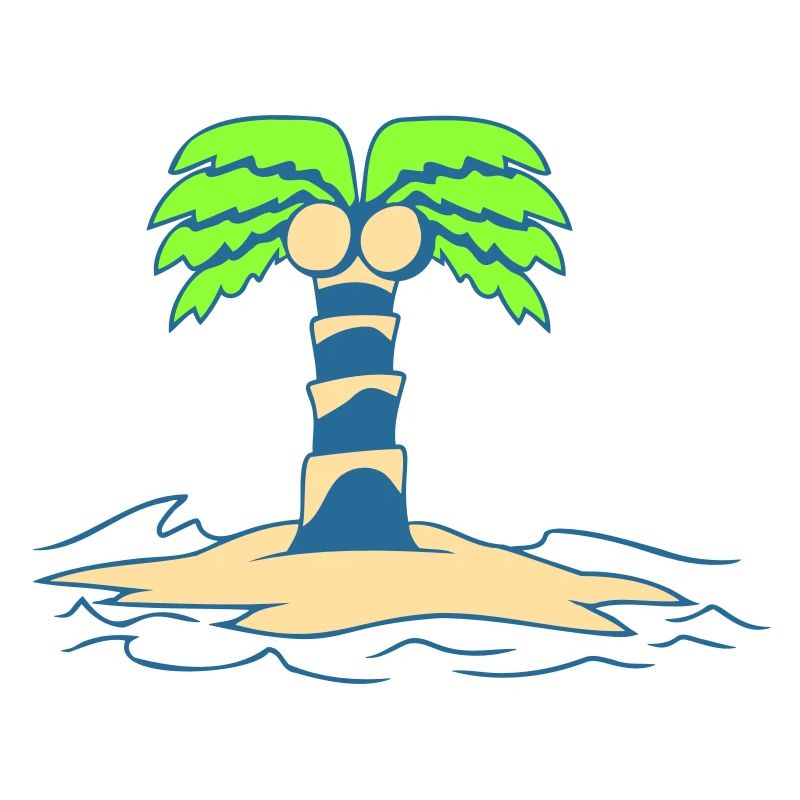 Palm Tree Island Tree Plage Vacances Noix de Mer Cool