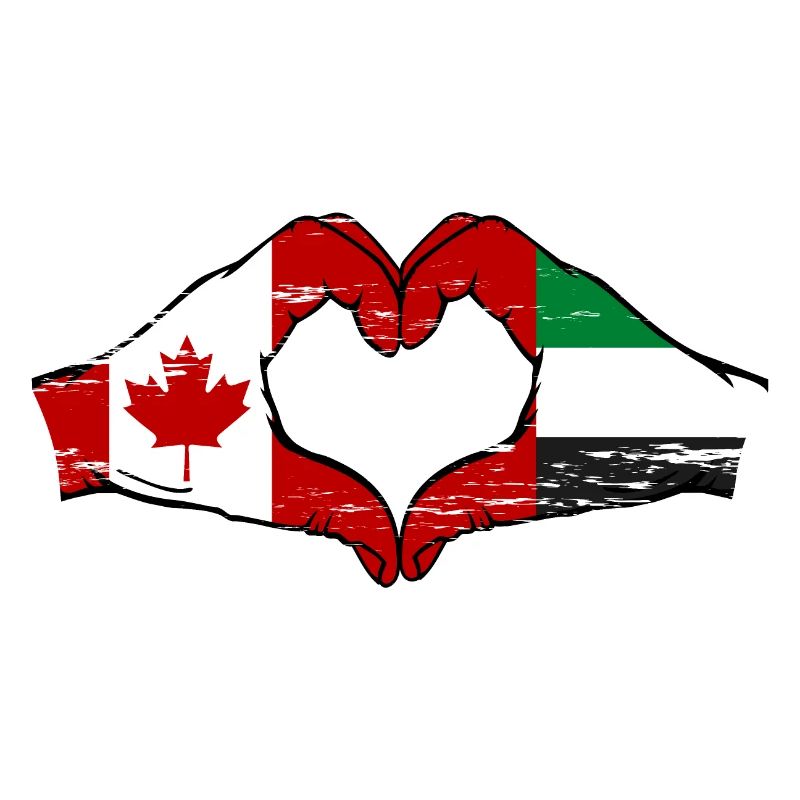 Canada, Émirats arabes unis, Drapeau Coeur