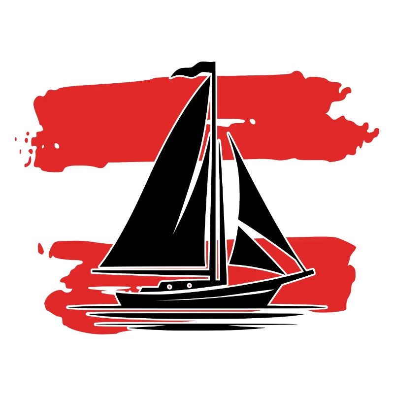 Austria Flag Sailboat