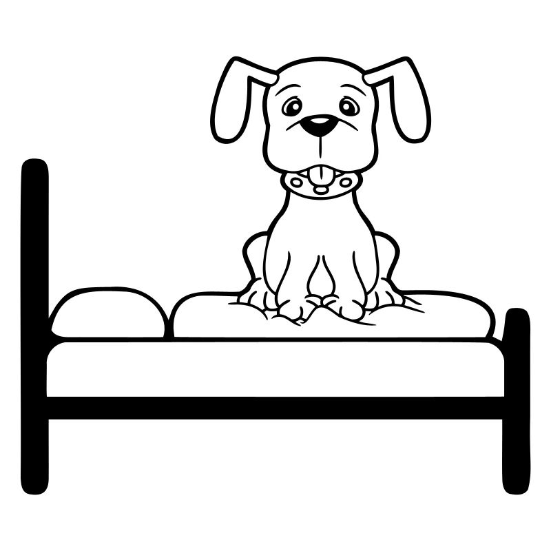 Dog On Bed Relaxed Sleeping Bedroom Cute