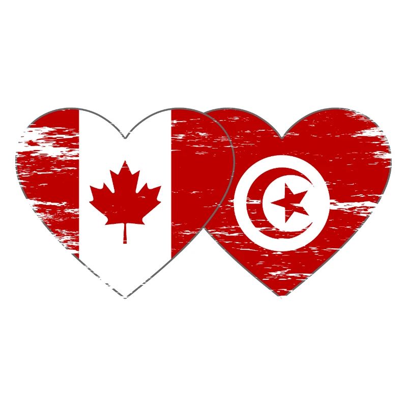 Drapeau du Canada Tunisie coeur utilisé