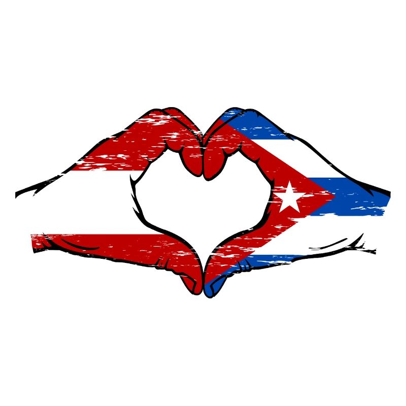 Autriche Cuba Drapeau Mains Coeur Forme Utilisé