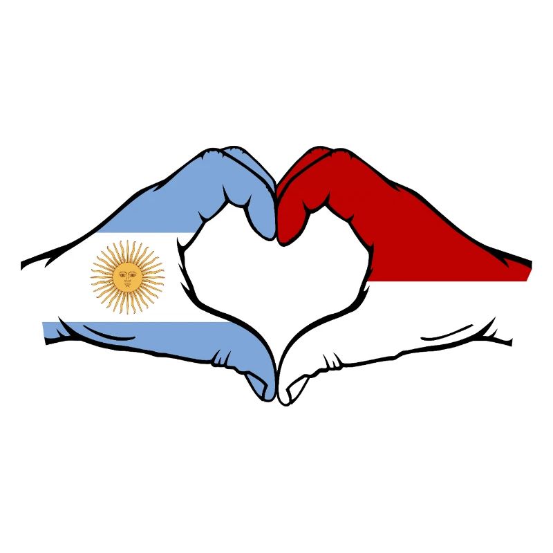 Argentine Monaco Drapeau Mains Coeur Forme