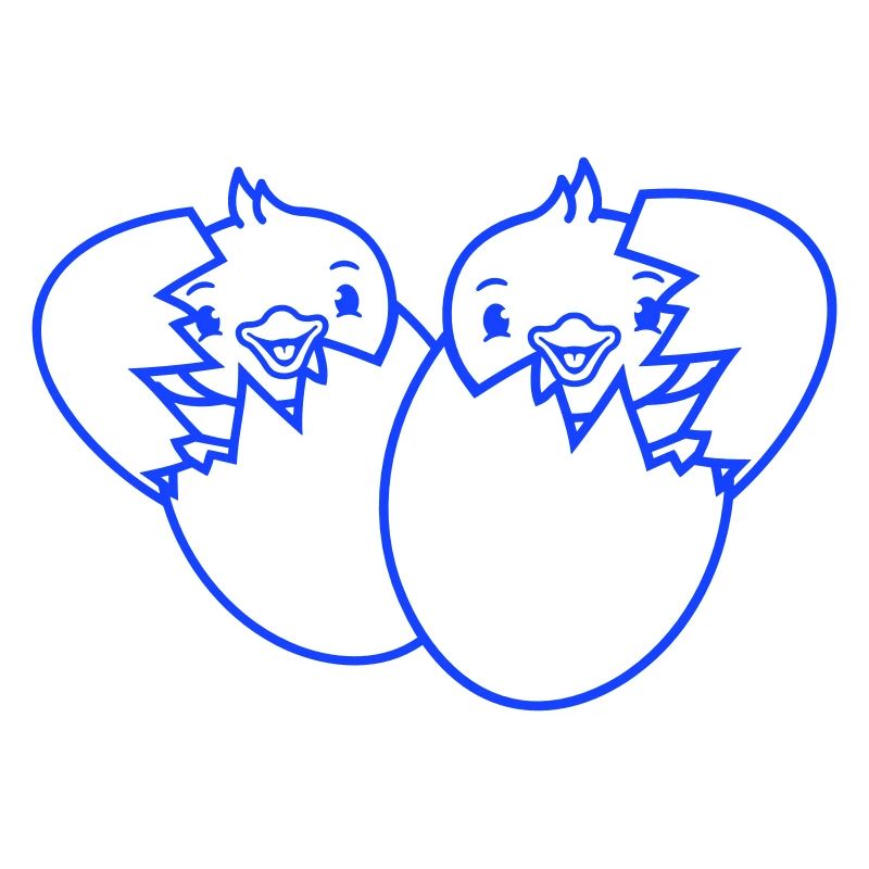 2 Birds Two Chicks Egg Hatch Born Eggshell
