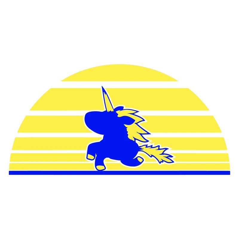 Licorne Sauts Soleil Rayure Mignon Cool Silhouette