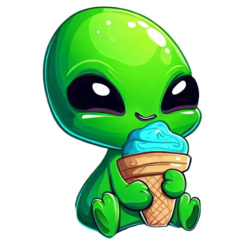 Alien Green Alien Ice Crème glacée molle Crème glacée bleue