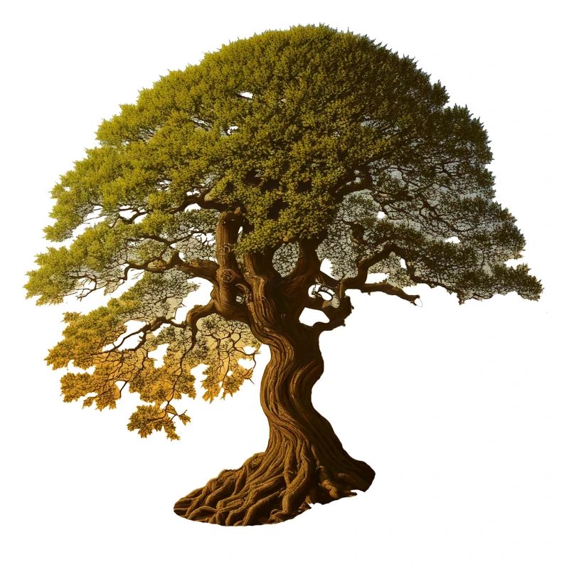 Tree deciduous tree in warm shades