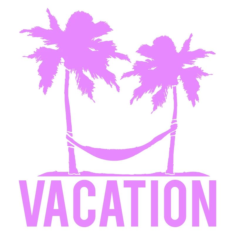 Vacation Text Hammock Sleeping Under 2 Palm Trees