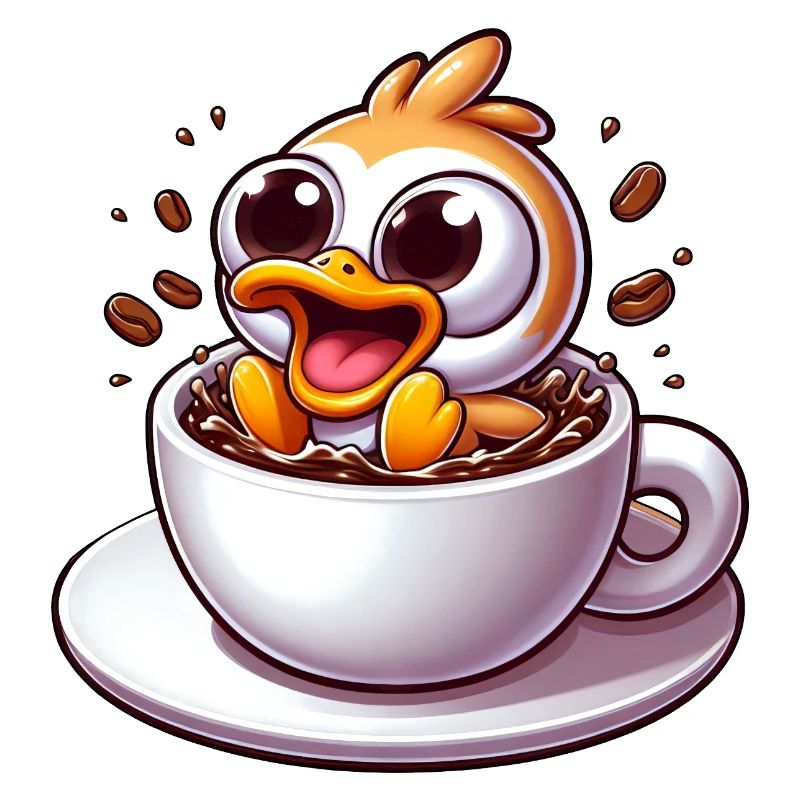 Bird chick coffee drinker caffeine shock