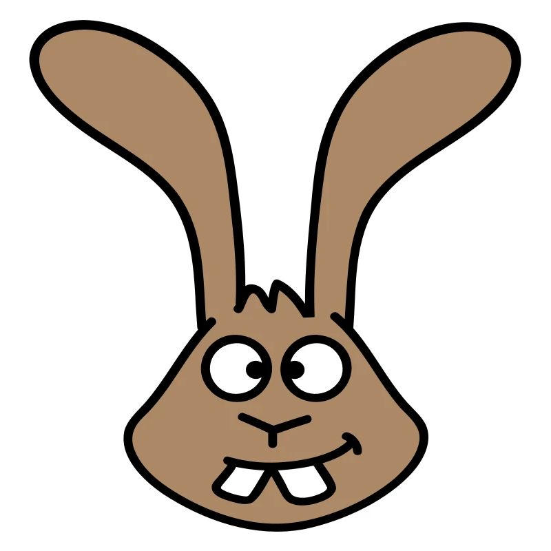 Rabbit looks squints grimace funny silly smile