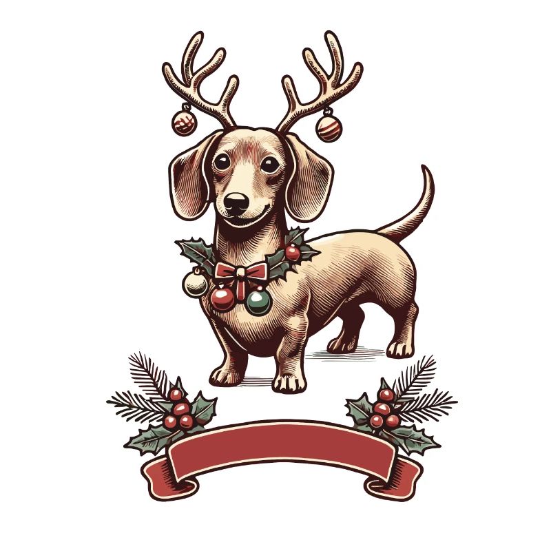 Weihnachtlicher Dackel Mit Geweih