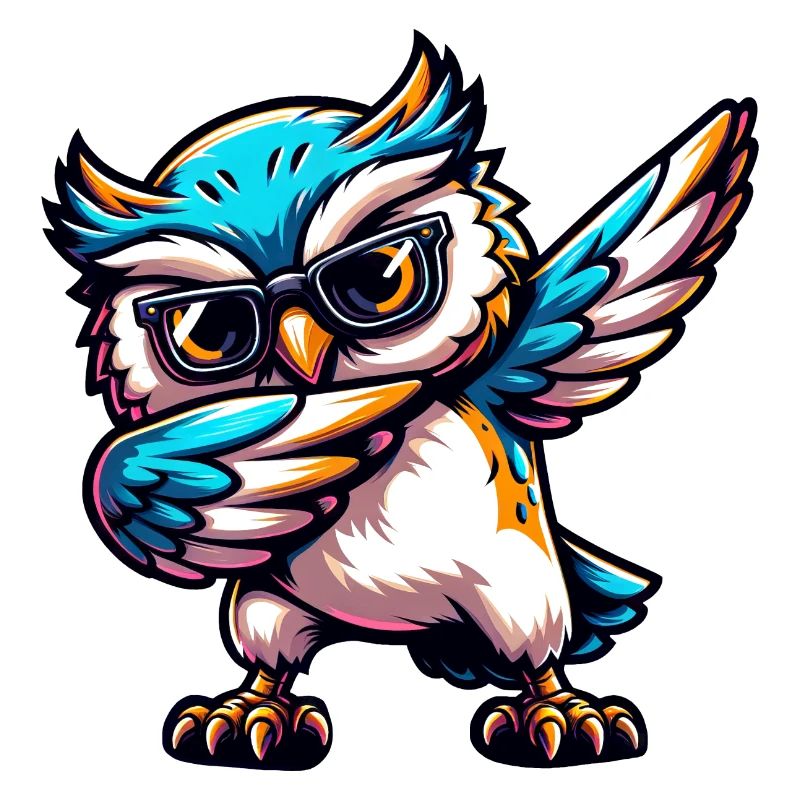Coole Eule Dabbing Comic Süß