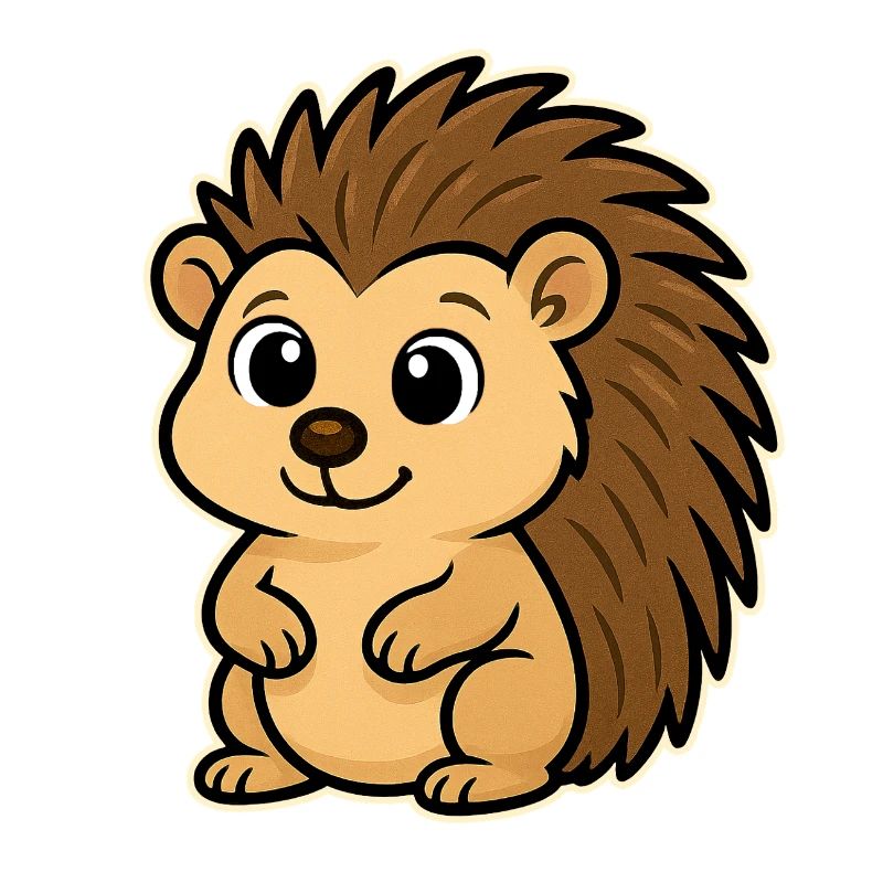 Hérisson mignon dans le style dessin animé