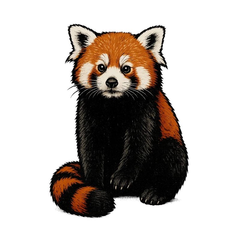 Red Panda Cuddle Illustration