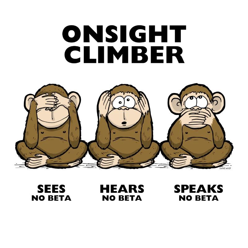 On Sight climber three wise monkey climbing t-shirt