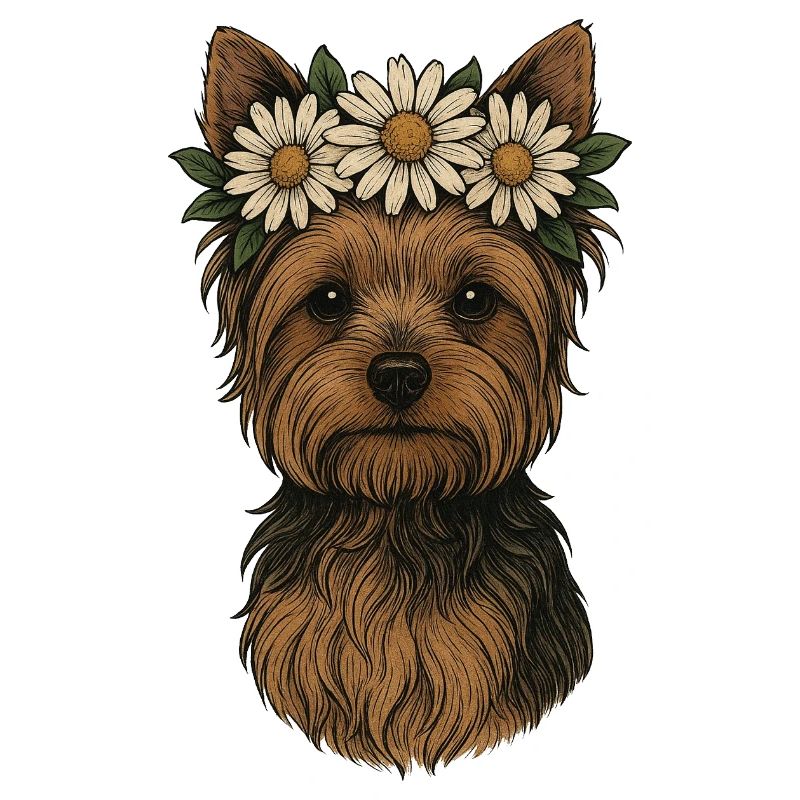 Yorkshire Terrier with Daisy Crown