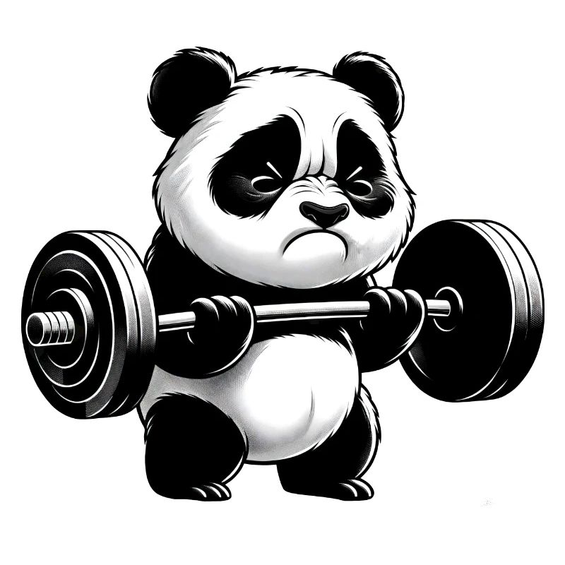 Drôle de panda faisant de la musculation
