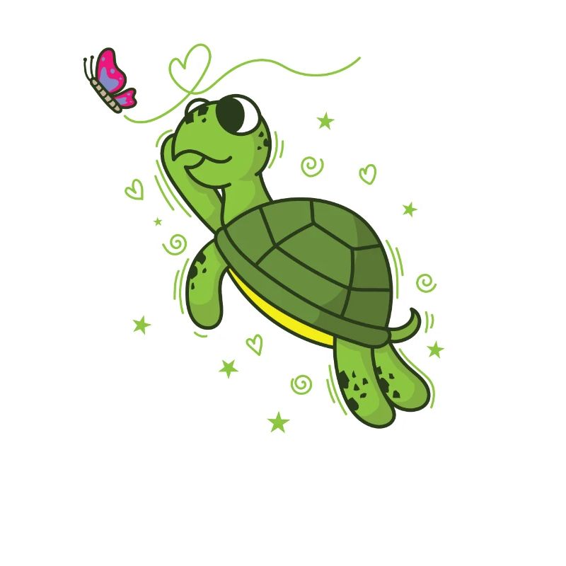 Schildkröte mit Schmetterling Reptil Wasser