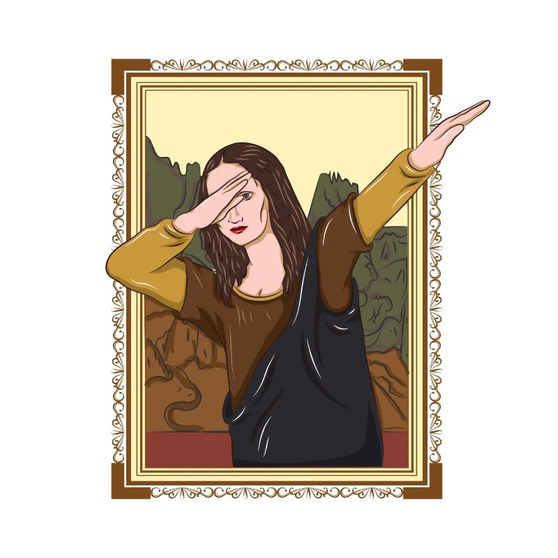 Dabbing Mona Lisa Dab Dance Kunst Lehrer Gemälde