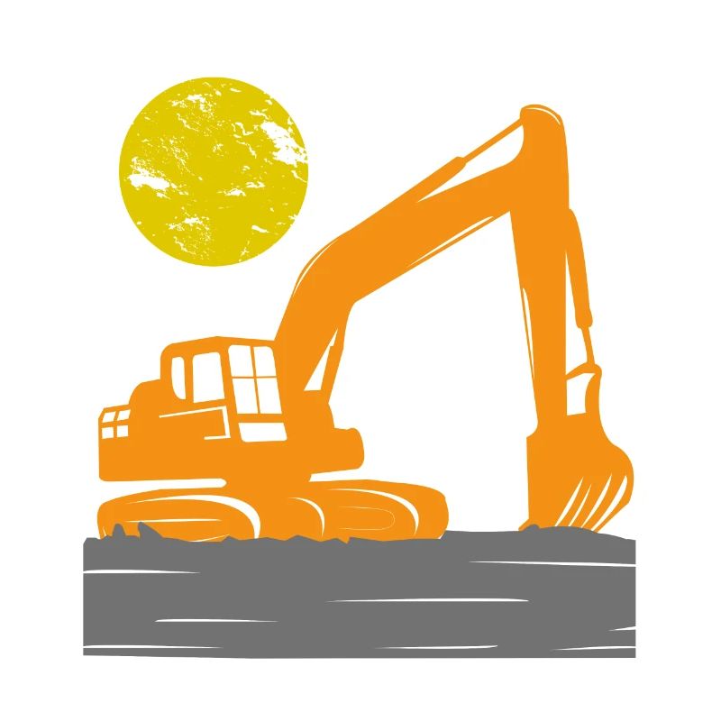 Excavator construction worker construction site excavating children